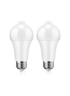 Buy Motion Sensor Light Bulbs, 12W (100W Equivalent),6000K Cool White Safety Lamp for Frontdoor, Garage and Corridor, 2 Pack, E27[Energy Class A] in Saudi Arabia