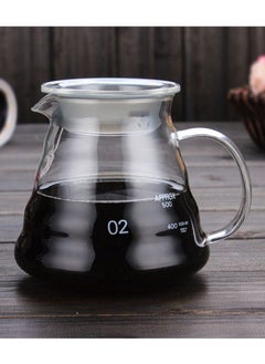 Buy Borosilicate Heat Resistant Glass Coffee Server Pot For Pour Over Coffee Maker, Hand Drip Coffee Jug Decanter, Clear, 600ML in UAE