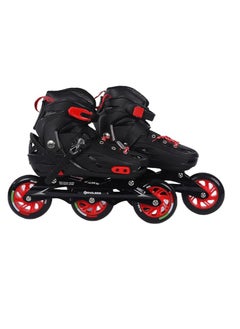 Buy EL1033 Inline Adjustable Skates Large 39 EUR (UK 5.5) - 43 EUR (UK 9) for 12 Years and Above |Aluminium Chassis and 100 mm PU Three Wheels | With ABEC 9 Bearings | Indoor and Outdoor in Saudi Arabia