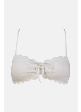 اشتري Women Textured Removable Strap Bikini Top, White في السعودية