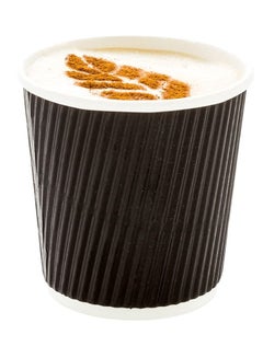 اشتري 10 Pieces Disposable Ripple Coffee Cups Black Without Lid 4 Oz - Disposable Ripple Insulated Coffee Cups. في الامارات