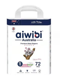 Buy Aiwibi Premium Baby Diapers Size S 3-6KG 72 Pieces in UAE