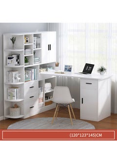 Buy Modern Upgraded Computer Laptop Desk Modern Style Bookshelf for Home and Office Room 123 CM in UAE