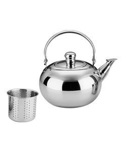 Buy Simple Stainless Steel Water Kettle, Tea Kettle, Water Kettle Suitable for Gas Stoves Silver 1.6L in UAE