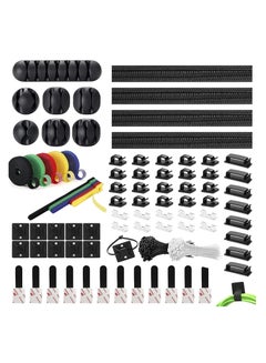 Buy 304-Piece Management Organizer Kit with 4 Cable Sleeve Split, 45 Self Adhesive Cable Clips Holder, 5 Rolls and 30 Pcs Adhesive Ties, 200 Nylon Fasten Cable Ties for TV Office Car Desk Home in Saudi Arabia