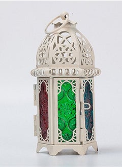 Buy Decorative Ramadan Glass Candlestick Metal Wind Lamp in Saudi Arabia