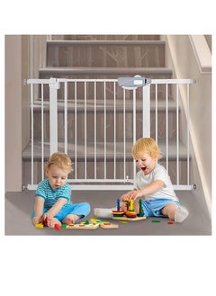 Buy Auto Close Safety Baby Gate, Extra Wide Child Gate,Safety Gate for Doors and Stairs,Safety Door Fence, Stair Gate for Kids Toddlers, Doorway Stairway Guardrail, Kitchen Entrance Barrier for Pet Dog,Maximum Suitable For 144cm, Including 10cm, 20cm, 30cm Extension Rack(Gate+10/20/30cm Extension,75-144cm) in UAE