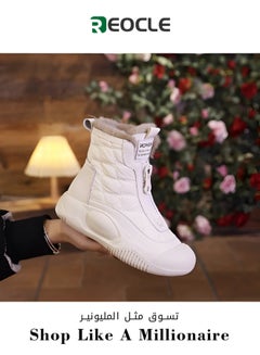 Buy Martin Boots Short Boots for Women Retro Style Thick Soles Velvet Warm Winter New Products Comfortable Soft and Casual Mix Match in UAE