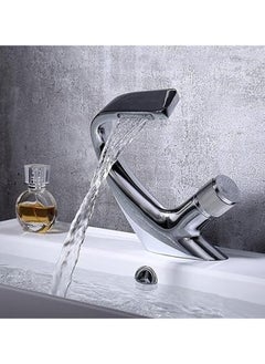 Buy Silver Curved Bathroom Sink Faucet in Egypt