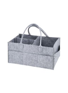 Buy Baby Diaper Changing Organizer Basket Nursery Diapers Table Caddy Bag - Grey in UAE