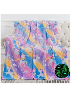 Buy Unicorn Gifts Toys for Kids Girls Glow in The Dark Blanket for 1-10 Year Old Teen Birthday  Thanks giving Soft Cozy Fluffy Luminous Throw 50"x60" in UAE