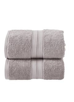 Buy Premium 100 % Combed Cotton 2-Pcs Bath Sheet Set (85 X 172 CM) 600 GSM Large Towel, Highly Absorbent, Quick Dry,Best Towel for Bathroom, Spa And Hotel, Violet Ice in Saudi Arabia