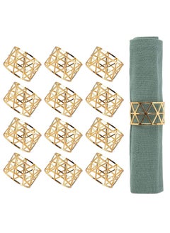 Buy Gold Napkin Rings Holders Set of 12 Dining Birthday Dinner Holiday Party Table Setting Decoration Wedding in Saudi Arabia