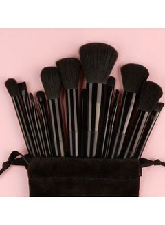 اشتري 13 Pcs Makeup Brushes Soft Fluffy Prfessional Foundatiion Blush Powder Eyeshadow Kabuki Blending Make Up Brush Beauty Tools - Black في الامارات