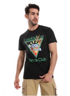 اشتري Chest Triangular "Casablance Tennis Club" Black Tee في مصر