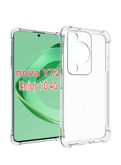 اشتري Phone Case For Huawei nova Y72/ Enjoy 70 Crystal Clear Ultra Slim Anti Scratch Shockproof Protective TPU Back Cover في السعودية