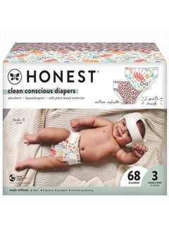 Buy Clean Conscious Diapers | Plant-Based, Sustainable | Wild Thang + Flower Power | Club Box, Size 3 (16-28 lbs), 68 Count in UAE