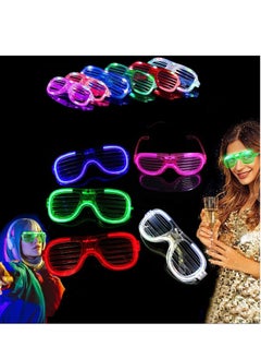 Buy Party Eyeglasses 5pcs Funny LED Sunglasses Glow in The Dark Eyewear for Holiday Party Favors Gift Assorted Color Flashing Light fit Concert Birthday in UAE