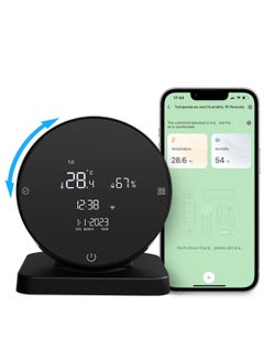 Buy Smart WiFi Indoor Thermometer Hygrometer Temperature Humidity Sensor with IR Remote Control LCD Display Remote Monitoring Compatible with Tuya App Remote Control and Alexa Google Assistant in UAE