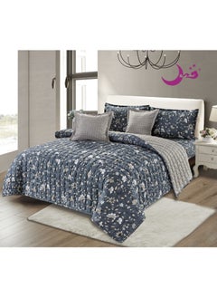 Buy Comforter set for two people 6piece bedspread, polyester 240 by 220cm in Saudi Arabia