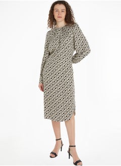 Buy Printed Puff Sleeve Dress in UAE