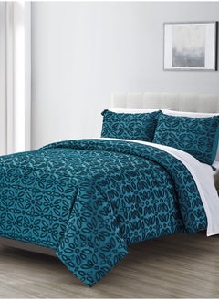 Buy Full Bed Duvet Set 7 Piece Dark Blue in Saudi Arabia