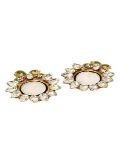 Buy Deepali Patra Diyas, Multicolour - Set of 2 in UAE