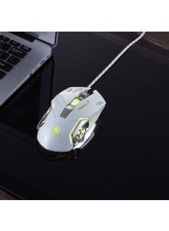 Buy E-sports new hot wheels charging wireless mouse mute office gaming laptop Bluetooth dual-mode mouse T2 wired white (audible) in UAE