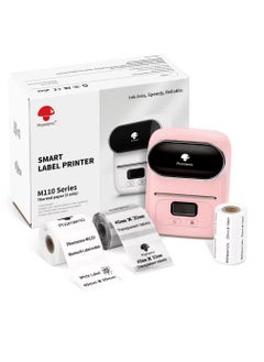 Buy Phomemo M110 Label Maker Thermal Printer with 3 Roll Paper Pink in UAE