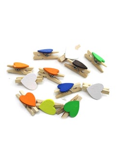 Buy Wooden Decorative Clips 12Pcs in UAE