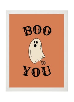 اشتري Halloween Ghost Boo Framed Poster 30x40cm - Spooky Wall Art Decor for Home, Office, or Party , Trick or Treat Pumpkin Artwork, Halloween Decoration Gift Idea في الامارات