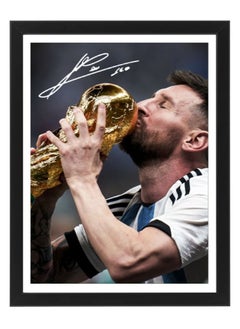 Buy Lionel Messi Argentina Champion Autographed Poster with Frame 30x40cm in UAE