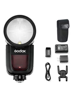 Buy Godox V1-F Round Head Camera Flash Speedlite, 2.4G X Wireless HSS 76Ws Speedlight Flash with Li-on Battery Powered for Fuji DSLR in UAE