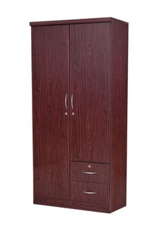 اشتري Karnak 2 Door Wooden Wardrobe,Solid Wood Wardrobe With Lockable Drawers Perfect Modern Stylish Heavy Duty Color (Mahogany) في الامارات