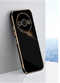 Buy Mobile Phone Case for Xiaomi Redmi A3/ Xiaomi Poco C61 Luxury Plating Soft Back Cover Raised Full Camera Protection in Saudi Arabia