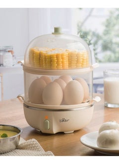 اشتري Multifunction Mini Electric Egg Cooker Boiler 14 Eggs Capacity Double layer Breakfast Egg Maker Steamer for Hard Boiled Scrambled Omelets Poached Eggs Steamed Vegetables Dumplings في الامارات