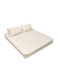 Buy MEHALLA Fitted Sheet Set - Square Sateen  - Single Off-White in Egypt