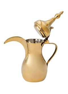 اشتري Majestic Brass Dallah Raslan – Capacity: 480 ml, Golden Color – Traditional Arabic Coffee Pot Design, Perfect for Serving Arabic Coffee, Tea, and Hot Beverages في الامارات