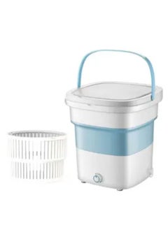 Buy Mini Foldable Washing Machine Lightweight Travel Laundry Washer with Folding Tub Portable Compact Clothes Cleaning Machine - (BLUE) in UAE