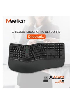 Buy Meetion Wireless Ergonomic Keyboard DirectorW USB Nano receiver Coverage range up to 10m Power eﬃcient wireless technology in UAE