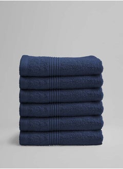 Buy 6 Pieces Face Towel by La'Marvel, Estate Blue 550 GSM 100% Cotton Luxury Home Towels in Saudi Arabia