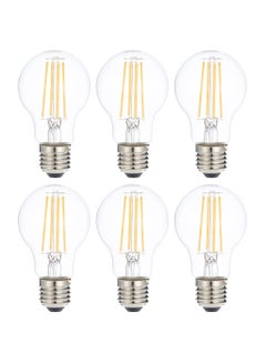 Buy 6-Piece Classic A Filament Style Base: E27 7W 2700K Clear Led Bulb Warm White in UAE