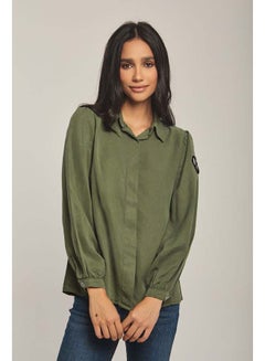اشتري Fancy Long Sleeve Loose Solid Viscose Shirt Blouse في مصر