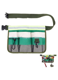 اشتري 1 Pack Tool Pouch with Adjustable Belts Waterproof Toolbelt for MenWomen Small Tool Belt Bags with Loops for Hammer 7 Pocket Gardening Tools Belt Bags Garden Waist Bag Hanging Pouch   Green في الامارات