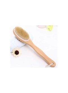 Buy COOLBABY Natural Long Wood Wooden Body Brush Massager Bath Shower Back Spa Scrubber Double-Sided Massage Bathroom Bath Brush in UAE