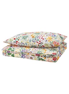 Buy Duvet Cover And Pillowcase Multicolour And Floral Pattern 150X200 And 50X80 Cm in Saudi Arabia