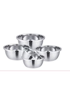 Buy 5Pcs Stainless Steel Colander Set 24,26,28,30,32Cm Silver in UAE