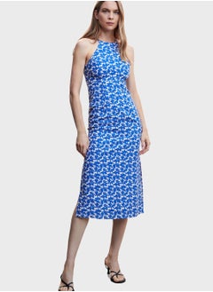 Buy Floral Print Knitted Dress in Saudi Arabia