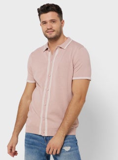 Buy Knitted Button Up Polo Shirt in Saudi Arabia