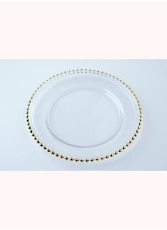 Buy Tashnar Charger Plate 32x32x3 cm | Clear | Food Safe, Embellished in UAE